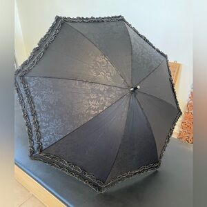 Japanese UV Protection Black Floral Umbrella
